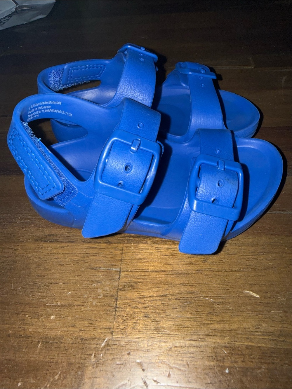 Kids Bright Blue Adjustable Buckle Sandals